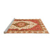 Sideview of Machine Washable Abstract Orange Modern Area Rugs, wshabs3193org