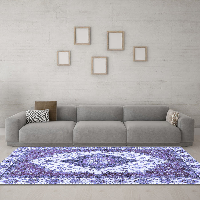 Machine Washable Abstract Blue Modern Rug in a Living Room, wshabs3193blu
