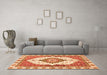 Machine Washable Abstract Orange Modern Area Rugs in a Living Room, wshabs3193org