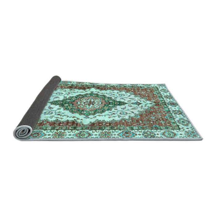 Sideview of Abstract Light Blue Modern Rug, abs3193lblu