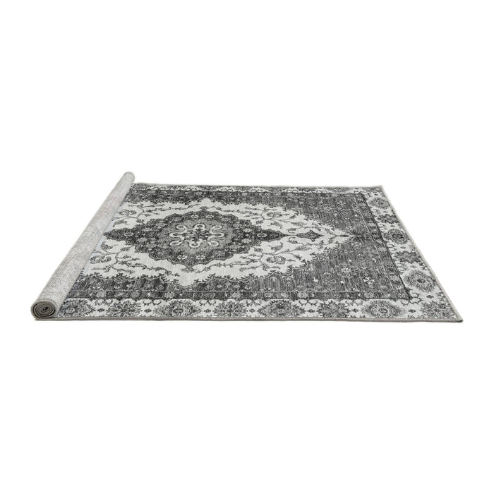 Sideview of Machine Washable Abstract Gray Modern Rug, wshabs3193gry