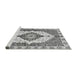 Sideview of Machine Washable Abstract Gray Modern Rug, wshabs3193gry