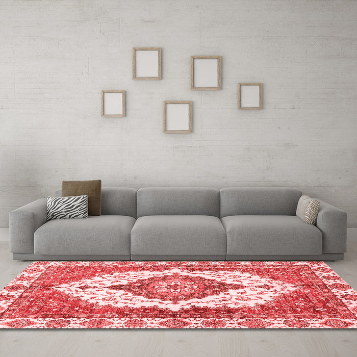 Modern Red Washable Rugs
