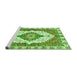 Sideview of Machine Washable Abstract Green Modern Area Rugs, wshabs3193grn