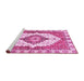 Sideview of Machine Washable Abstract Pink Modern Rug, wshabs3193pnk