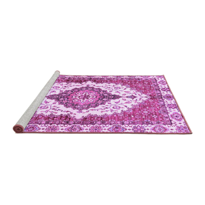 Sideview of Machine Washable Abstract Purple Modern Area Rugs, wshabs3193pur