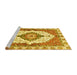 Sideview of Machine Washable Abstract Yellow Modern Rug, wshabs3193yw