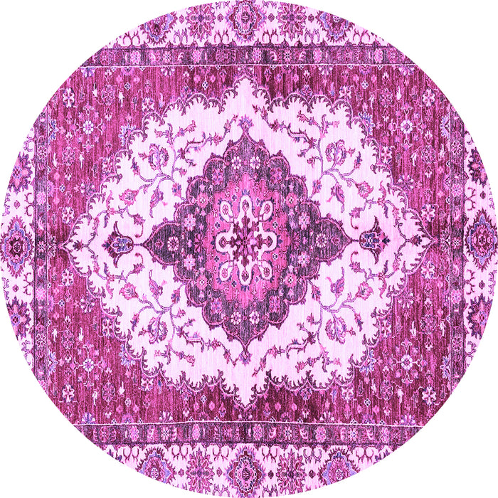 Round Abstract Purple Modern Rug, abs3193pur