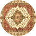 Round Abstract Brown Modern Rug, abs3193brn