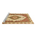 Sideview of Machine Washable Abstract Brown Modern Rug, wshabs3193brn