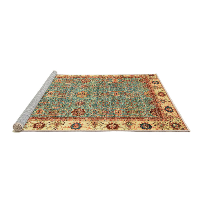 Sideview of Machine Washable Abstract Red Rug, wshabs3194