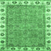 Square Oriental Emerald Green Traditional Rug, abs3194emgrn