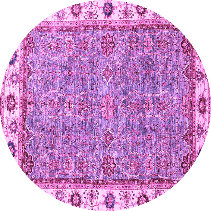 Round Oriental Purple Traditional Rug, abs3194pur