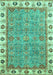 Machine Washable Oriental Turquoise Traditional Area Rugs, wshabs3194turq