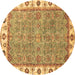 Square Oriental Brown Traditional Rug, abs3194brn