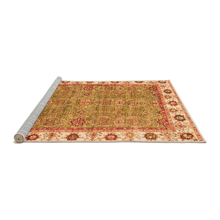 Sideview of Machine Washable Oriental Orange Traditional Area Rugs, wshabs3194org