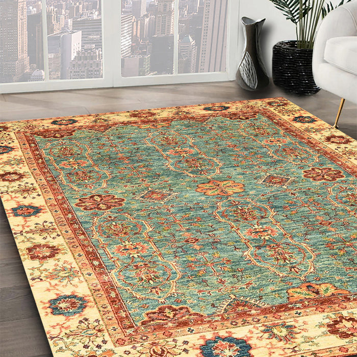 Abstract Red Oriental Rug in Family Room, abs3194