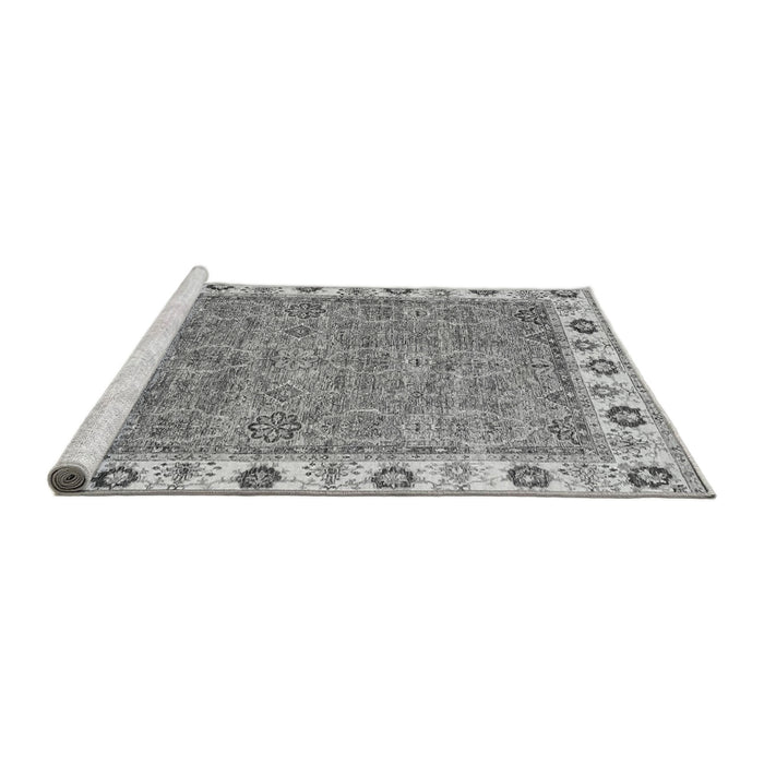 Sideview of Machine Washable Oriental Gray Traditional Rug, wshabs3194gry