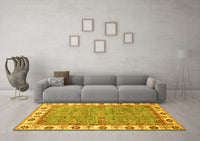 Machine Washable Oriental Yellow Traditional Rug, wshabs3194yw