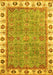 Machine Washable Oriental Yellow Traditional Rug, wshabs3194yw