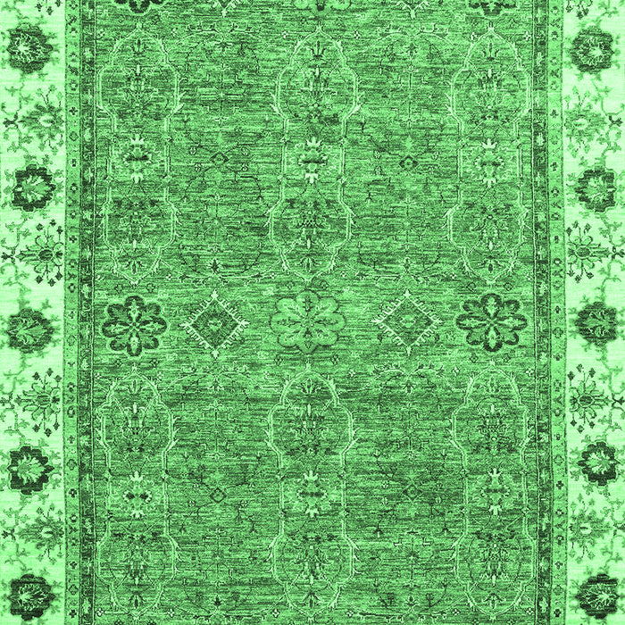 Machine Washable Oriental Emerald Green Traditional Area Rugs, wshabs3194emgrn