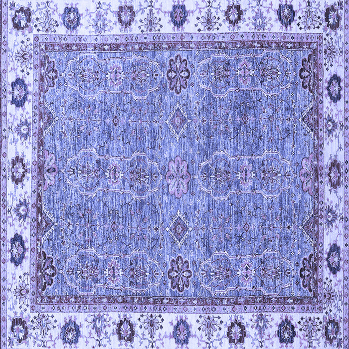 Square Machine Washable Oriental Blue Traditional Rug, wshabs3194blu