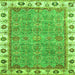 Square Oriental Green Traditional Rug, abs3194grn