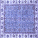 Square Oriental Blue Traditional Rug, abs3194blu