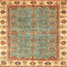 Square Abstract Red Oriental Rug, abs3194