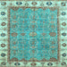 Square Oriental Light Blue Traditional Rug, abs3194lblu