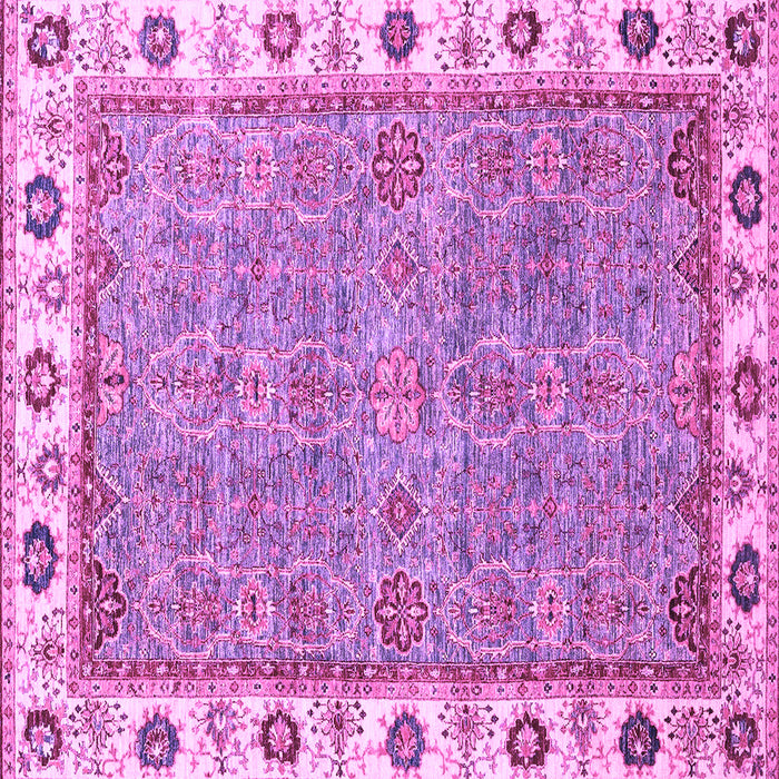 Square Machine Washable Oriental Purple Traditional Area Rugs, wshabs3194pur