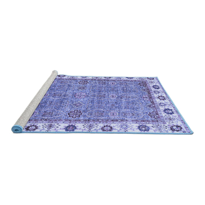 Sideview of Machine Washable Oriental Blue Traditional Rug, wshabs3194blu
