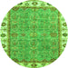 Round Oriental Green Traditional Rug, abs3194grn