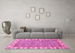 Machine Washable Oriental Pink Traditional Rug in a Living Room, wshabs3194pnk