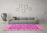 Machine Washable Oriental Pink Traditional Rug, wshabs3194pnk