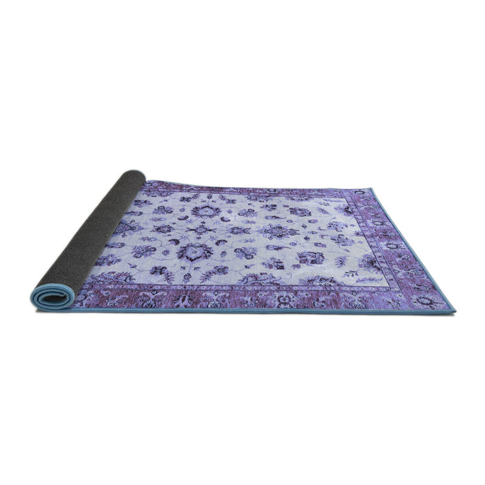 Sideview of Oriental Blue Traditional Rug, abs3195blu