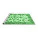 Sideview of Machine Washable Oriental Emerald Green Traditional Area Rugs, wshabs3195emgrn