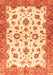 Machine Washable Oriental Orange Traditional Area Rugs, wshabs3195org