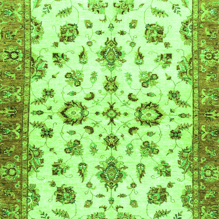 Machine Washable Oriental Green Traditional Area Rugs, wshabs3195grn