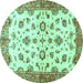 Round Oriental Turquoise Traditional Rug, abs3195turq