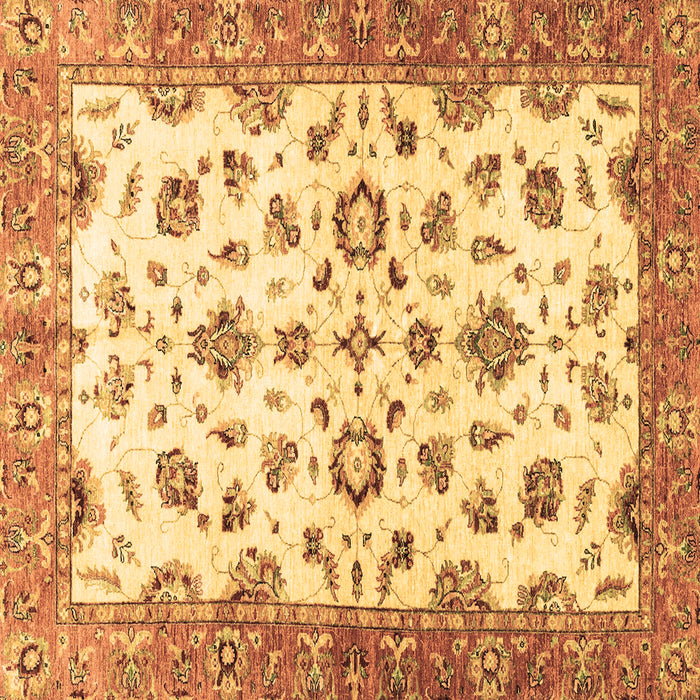 Square Oriental Brown Traditional Rug, abs3195brn