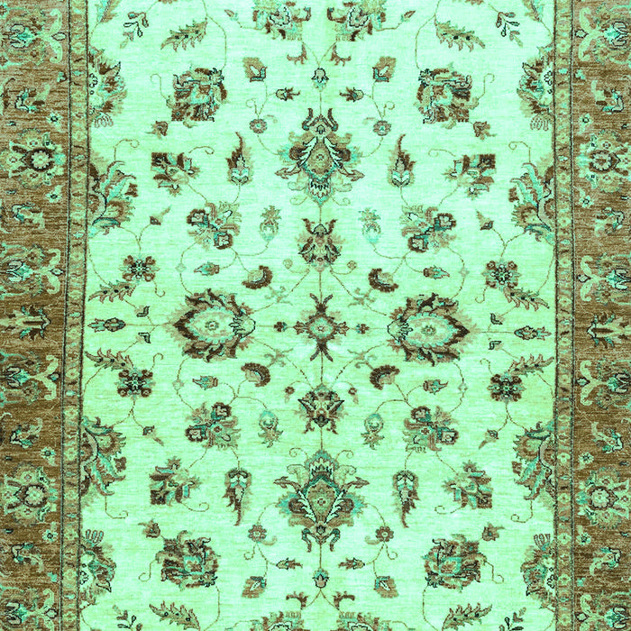 Machine Washable Oriental Turquoise Traditional Area Rugs, wshabs3195turq