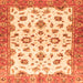 Square Oriental Orange Traditional Rug, abs3195org