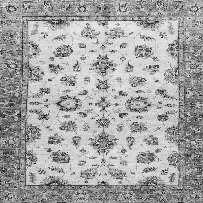 Square Machine Washable Oriental Gray Traditional Rug, wshabs3195gry
