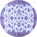 Round Oriental Blue Traditional Rug, abs3195blu