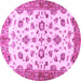 Round Oriental Purple Traditional Rug, abs3195pur