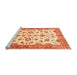 Sideview of Machine Washable Oriental Orange Traditional Area Rugs, wshabs3195org