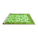 Sideview of Machine Washable Oriental Green Traditional Area Rugs, wshabs3195grn