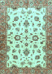 Oriental Light Blue Traditional Rug, abs3195lblu