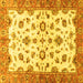 Square Machine Washable Oriental Yellow Traditional Rug, wshabs3195yw